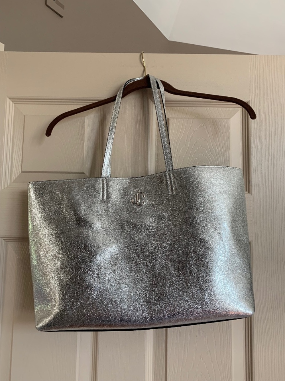 Jimmy Choo Silver Tote Handbag